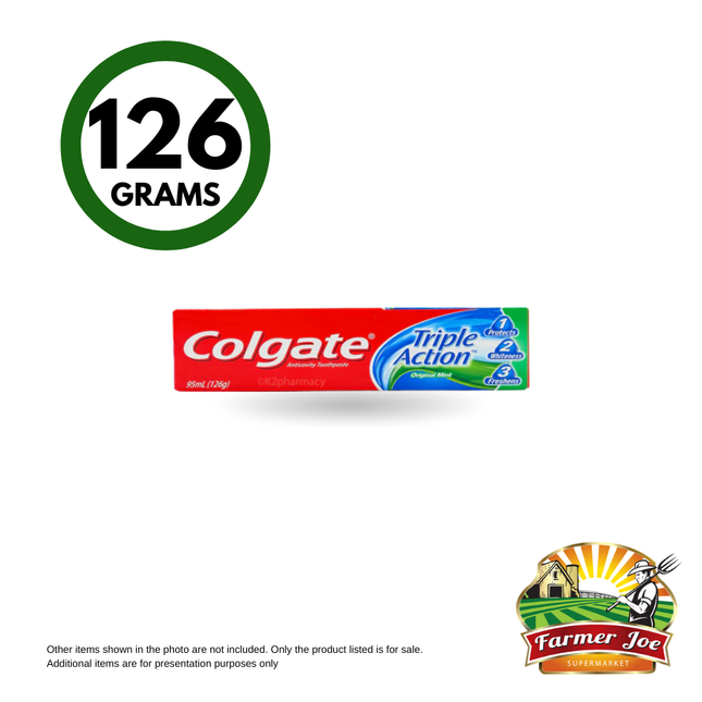 Colgate Toothpaste Triple Action 126g (95ml) "PICKUP FROM FARMER JOE SUPERMARKET VAITELE ONLY"