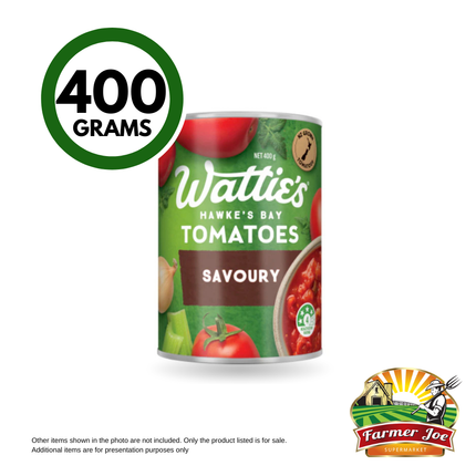 Watties Tomatoes Savoury 400g ''PICKUP FROM FARMER JOE SUPERMARKET VAITELE ONLY"