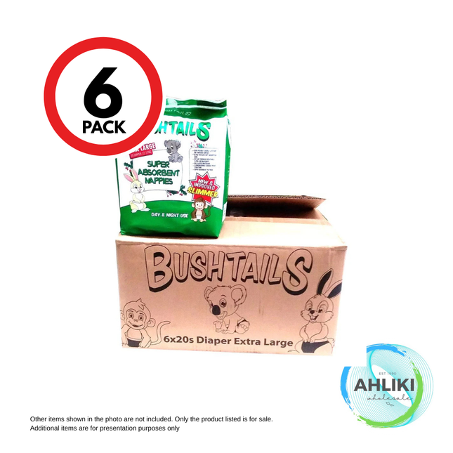 Bushtail Baby Diaper XL 20 x 6PACK [NOT AVAIL AT SALELOLOGA BRANCH] "PICKUP FROM AH LIKI WHOLESALE"