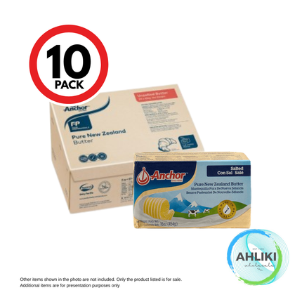 Anchor Salted Butter (1lb) 10PACK x 454g (119832) "PICKUP FROM AH LIKI WHOLESALE"