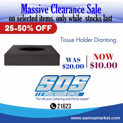 Tissue Holder Diantong "Pick Up From S.O.S LTD, Togafuafua"