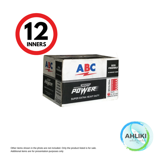 ABC Sz.D Battery 12inners x 2Dz [EACH] - 710071 [NOT AVAIL AT HQ & TAUFUSI] "PICKUP FROM AH LIKI WHOLESALE"