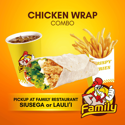 Chicken Wrap Combo (PICK UP FROM FAMILY RESTAURANT SIUSEGA OR LAULI'I ONLY)