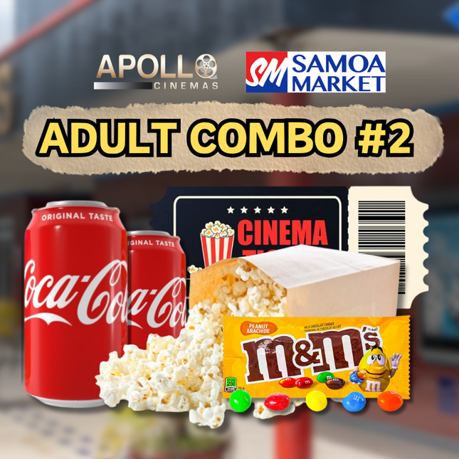 Adult Combo #2 - "1 X ADULT TICKET, 1 X M&M, 1 X LGE POPCORN, 2 X SODA CANS"