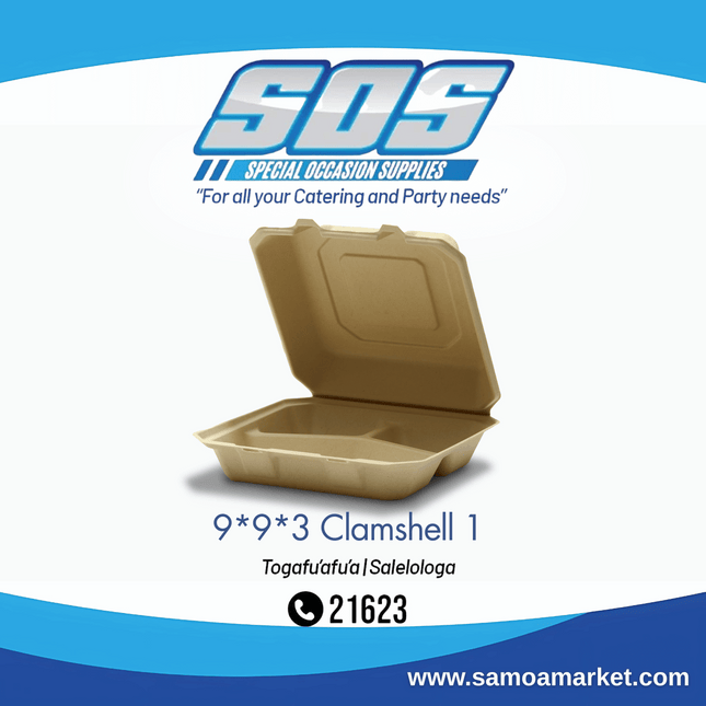 9*9*3 Clamshell 1 "Pick Up From S.O.S LTD, Togafuafua"