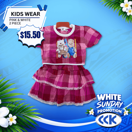 Kids Wear (Pink & White) "PICKUP AT CCK CLOTHING STORE SALEUFI, VAITELE or SALELOLOGA"