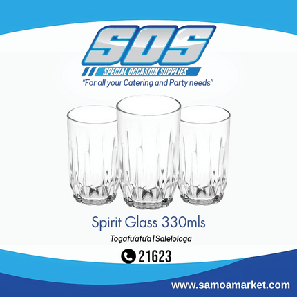 Spirit Glass 330mls "Pick Up From S.O.S LTD, Togafuafua"