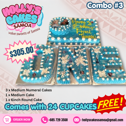 White Sunday Combo 3 & FREE CUPCAKES "PICK UP AT VAITELE MARKET SHOP #R8, UPOLU"
