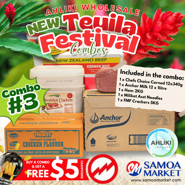 Teuila Festival Combo #3 *$5 FREE CASHPOWER PROMO* "PICKUP FROM AH LIKI WHOLESALE"