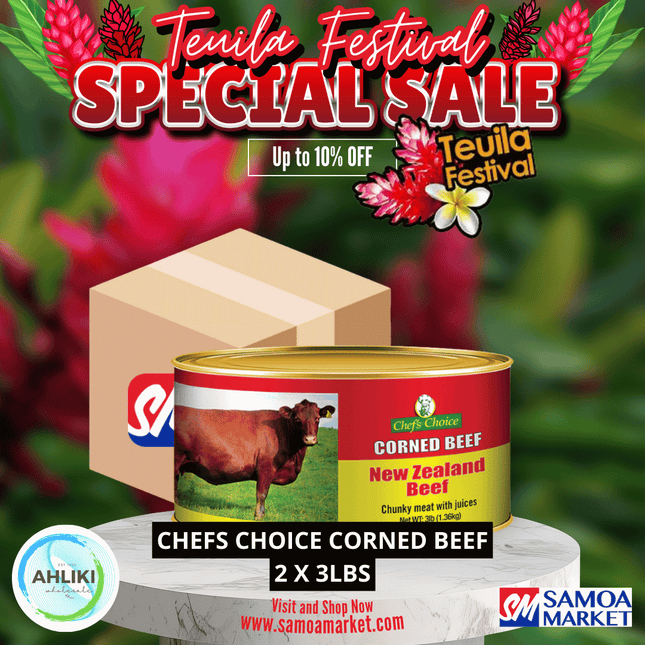 Chefs Choice Corned Beef 2 x 3lbs [1.36KG] "PICKUP FROM AH LIKI WHOLESALE"