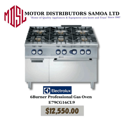 Electrolux 6Burner Professional Gas Oven E79CG16CL9 "PICKUP FROM MOTOR DISTRIBUTORS SAVALALO"