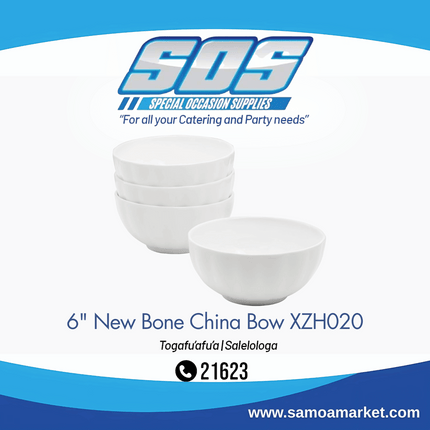 6" New Bone China Bow XZH020 "Pick Up From S.O.S LTD, Togafuafua"