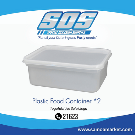 Plastic Food Container *2 "Pick Up From S.O.S LTD, Togafuafua"