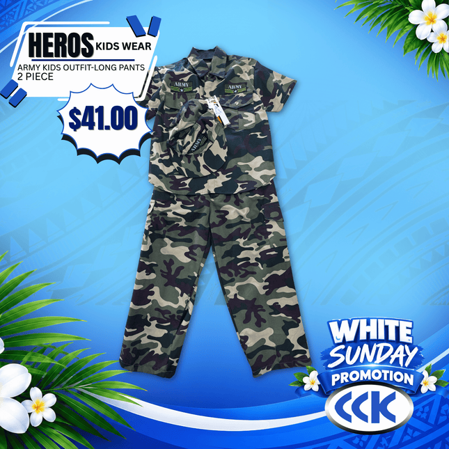 Hero's Kids Wear (Army Outfit Long Pants) "PICKUP AT CCK CLOTHING STORE SALEUFI, VAITELE or SALELOLOGA"