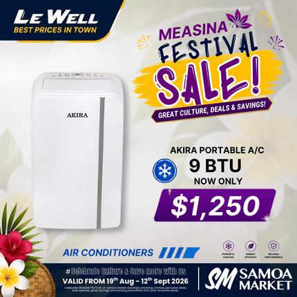 Akira Portable Air Con Unit 9BTU (PICK UP FROM LE WELL COMPANY SAVALALO ONLY)