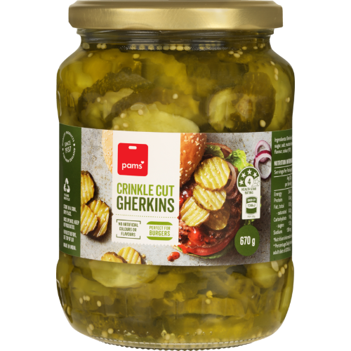 Crinkle Cut Gherkins 670g "PICKUP FROM FARMER JOE SUPERMARKET UPOLU ONLY"