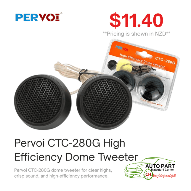 Pervoi CTC-280G High Efficiency Dome Tweeter "PICKUP FROM AUTO PARTS, MATAUTU"