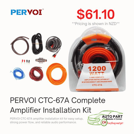 PERVOI CTC-67A Complete Amplifier Installation Kit "PICKUP FROM AUTO PARTS, MATAUTU"