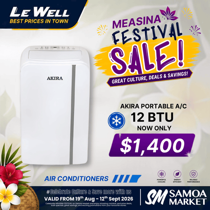 Akira Portable Air Con Unit 12000BTU (PICK UP FROM LE WELL COMPANY SAVALALO ONLY)