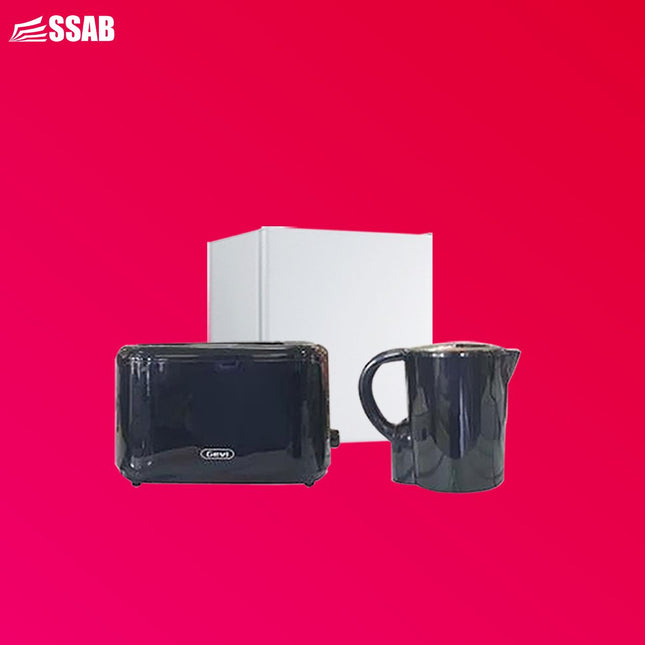 GEVI 2 SLICE BLACK TOASTER COOL-TOUCH/GEVI PLASTIC BLACK KETTLE/1.7/COOLEX BAR FRIDGE 91L  "PICK UP AT SSAB MEGASTORE TOGAFUAFUA ONLY" - 1