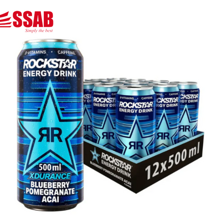 Rockstar Blueberry Pomegranate Acai Energy Drink 12 x 500ml "PICK UP AT SSAB BARGAINS SINAMOGA ONLY" - 1