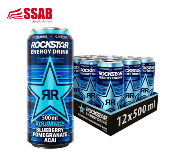 Rockstar Blueberry Pomegranate Acai Energy Drink 12 x 500ml "PICK UP AT SSAB BARGAINS SINAMOGA ONLY" - 1