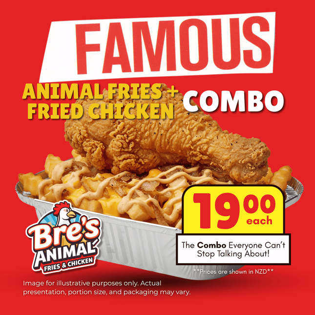 Animal Fries + Fried Chicken COMBO "PICKUP FROM BRE'S ANIMAL FRIES AT VAILIMA"