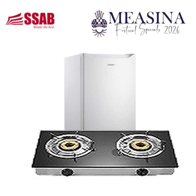 Coolex Bar Fridges 91L/Coolex Glass Gas Stove 2 Burner