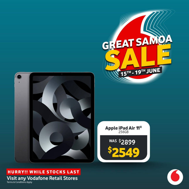 Apple 11" Ipad Air 256GB "PICK UP FROM VODAFONE SAMOA"