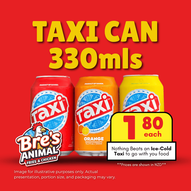 Taxi Can 330mls "PICKUP FROM BRE'S ANIMAL FRIES AT VAILIMA"