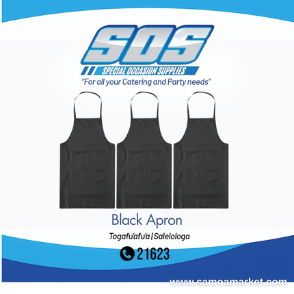 Black/White Apron "Pick Up From S.O.S LTD, Togafuafua"