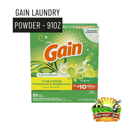 Gain Laundry Powder 91oz - "PICKUP FROM FARMER JOE SUPERMARKET UPOLU ONLY"