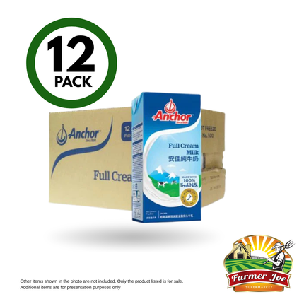 Anchor Full Cream Milk 12x1Ltr [SORRY, SOLD OUT] "PICKUP FROM FARMER JOE SUPERMARKET VAITELE ONLY"