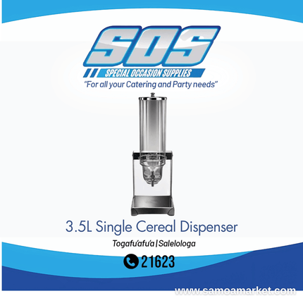 3.5L Single Cereal Dispenser "Pick Up From S.O.S LTD, Togafuafua"