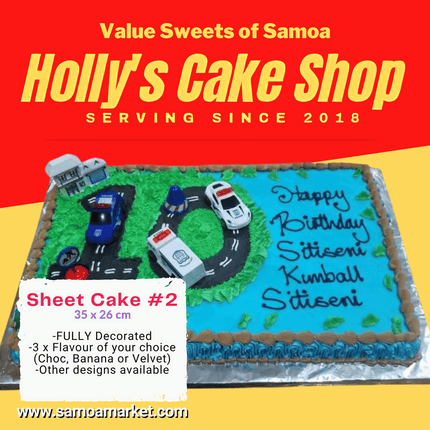Sheet Cake #2 35x26cm "PICK UP AT VAITELE MARKET SHOP #R8, UPOLU"