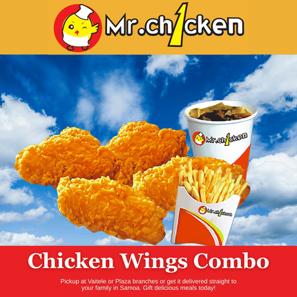 Chicken Wings Combo "PICKUP FROM MR. CHICKEN PLAZA OR VAITELE"