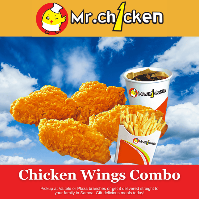 Chicken Wings Combo "PICKUP FROM MR. CHICKEN PLAZA OR VAITELE"