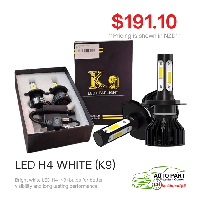 LED H4 WHITE (K9) "PICKUP FROM AUTO PARTS, MATAUTU"