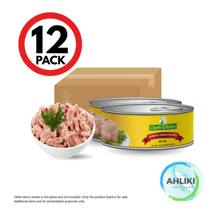 Chefs Choice Tuna In Oil 12PACK x 185g [NOT AVAIL AT VAITELE BRANCH] "PICKUP FROM AH LIKI WHOLESALE"