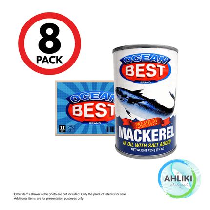Ocean Best Mackerel Natural Oil 425g x 8PACK "PICKUP FROM AH LIKI WHOLESALE"