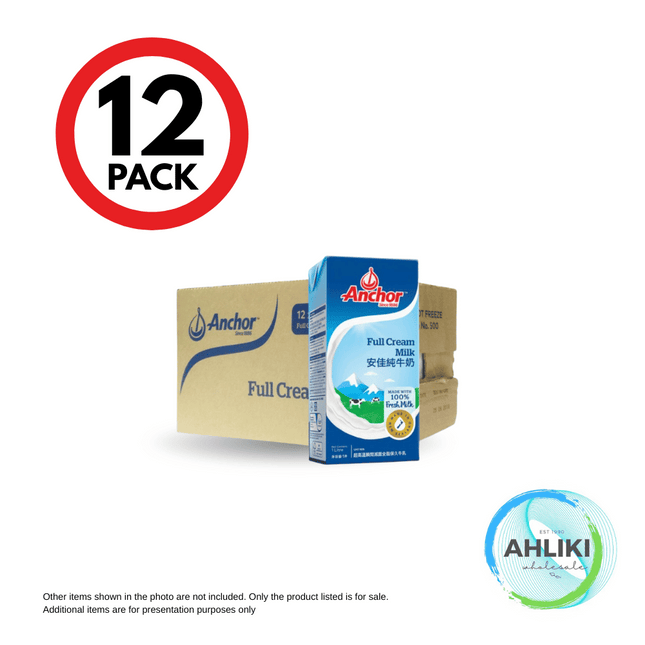 Anchor UHT Regular Milk 12PACK x 1LITRE "PICKUP FROM AH LIKI WHOLESALE"