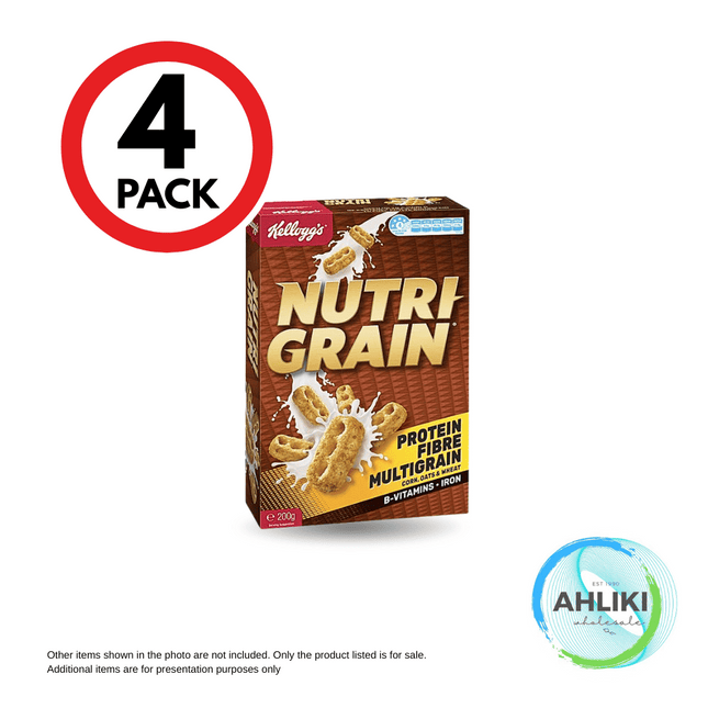 Kelloggs Nutri Grain Breakfast Cereal 200g/210g 4PACK [K1570/k] [NOT AVAIL AT SALELOLOGA BRANCH] "PICKUP FROM AH LIKI WHOLESALE ONLY"
