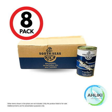 South Seas Mackerel Elegi Natural Oil 8PACK x 425g "PICKUP FROM AH LIKI WHOLESALE UPOLU ONLY"