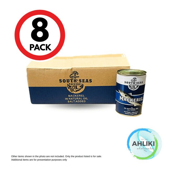 South Seas Mackerel Elegi Natural Oil 8PACK x 425g "PICKUP FROM AH LIKI WHOLESALE UPOLU ONLY"