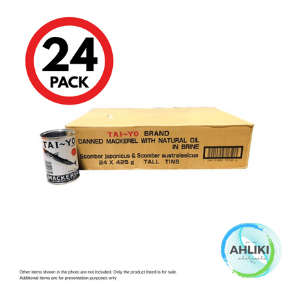 TAI-YO Premium Mackerel Elegi Natural Oil 425g x 24PACK "PICKUP FROM AH LIKI WHOLESALE"
