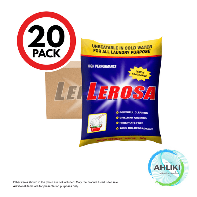 Lerosa Washing Powder Small 500g Small Bag 20PACK [NOT AVAIL AT TAUFUSI BRACH] "PICKUP FROM AH LIKI WHOLESALE"