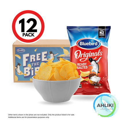 Bluebird Potato Chips Ready Salted 12PACK x 150g "PICKUP FROM AH LIKI WHOLESALE"