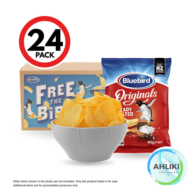 Bluebird Potato Chips Ready Salted 24PACK x 40g "PICKUP FROM AH LIKI WHOLESALE"