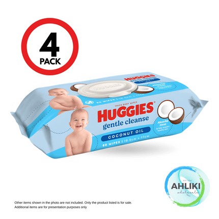 Huggies Baby Wipes Coconut Fragrance 4PACK x 80 (92790) "PICKUP FROM AH LIKI WHOLESALE"