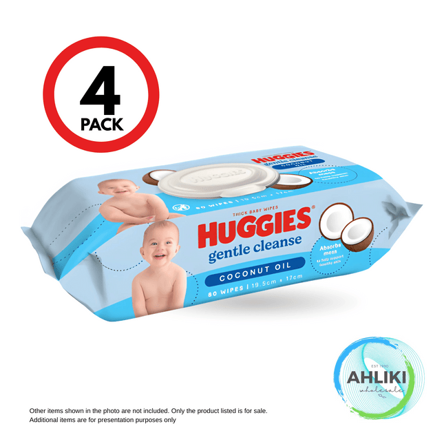 Huggies Baby Wipes Coconut Fragrance 4PACK x 80 (92790) "PICKUP FROM AH LIKI WHOLESALE"